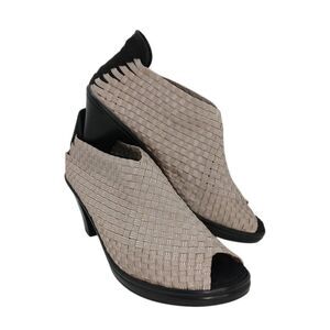 Designer Bernie Mev NY Womens Rose Silver Open Toe Heels - Size 9